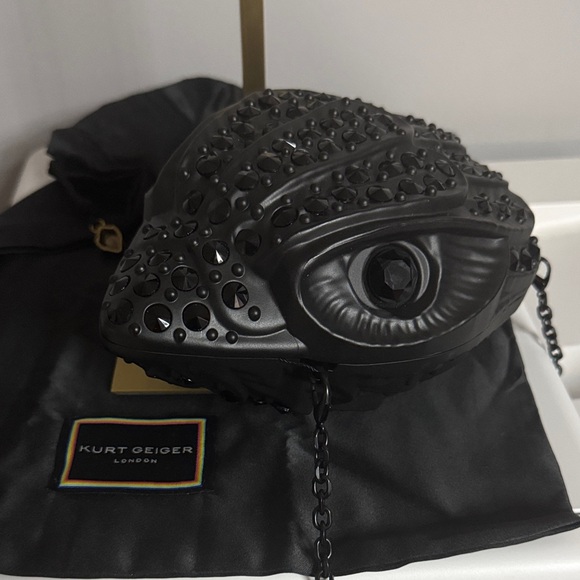 Kurt Geiger Handbags - Kurt Geiger Black Embellished Eagle Head Bag